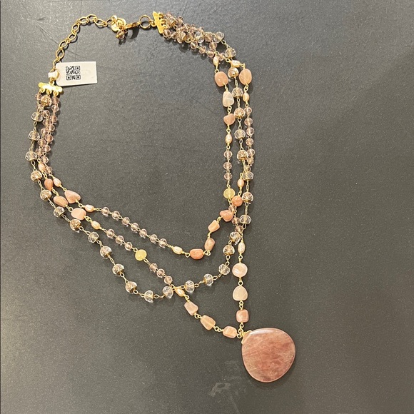 Nakamol Jewelry - Nakamol Elegant Multi-Strand Beaded Necklace Rose Quartz